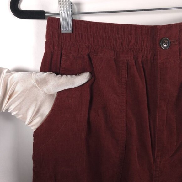MADEWELL Huston Corduroy Zip Elastic Waist Straight Crop Pants COTTON Size SMALL - Picture 7 of 13